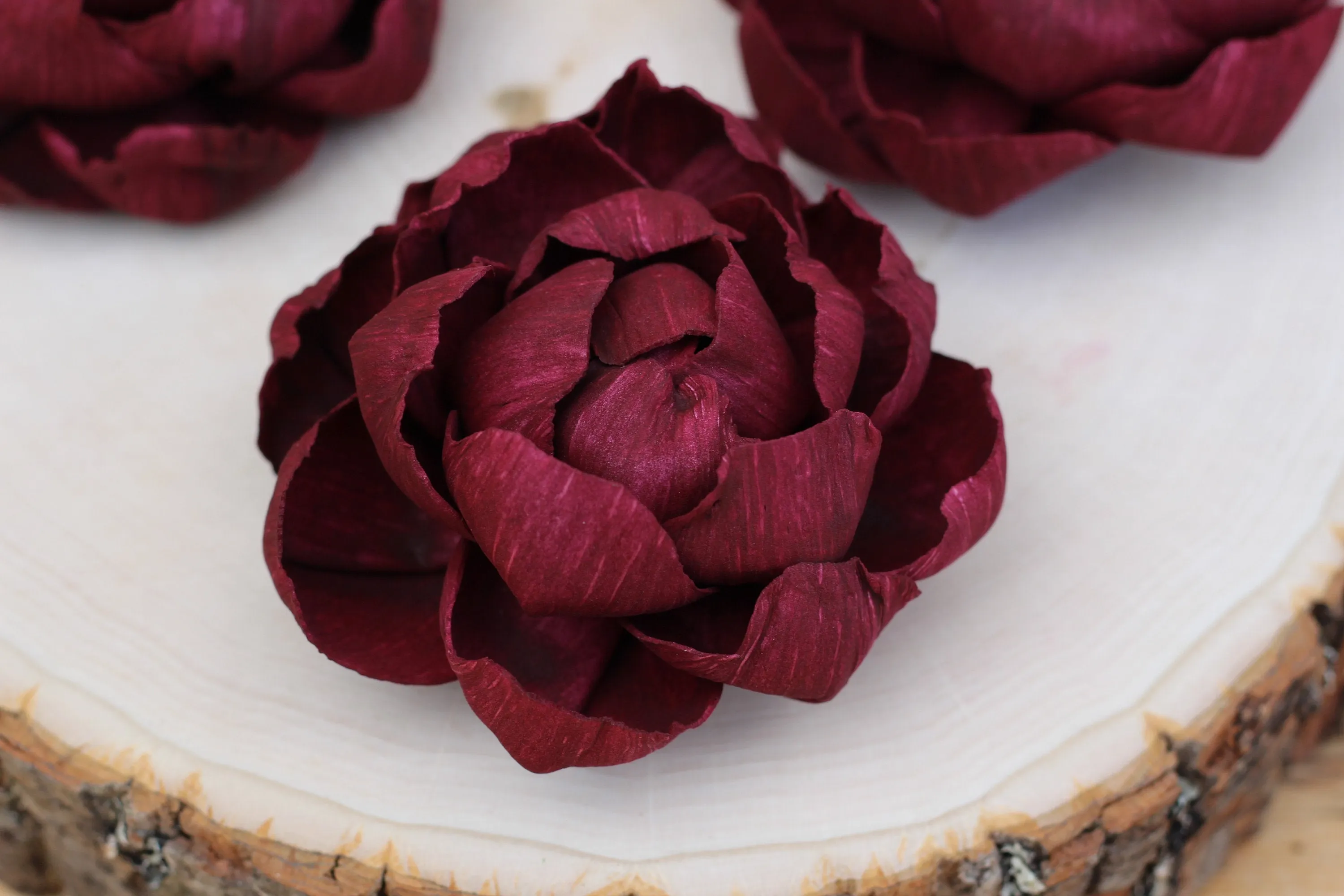 3" Wine Sola Wood Premium Peonies