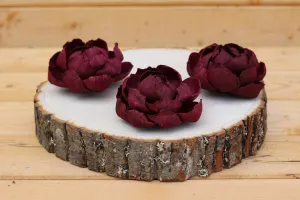 3" Wine Sola Wood Premium Peonies