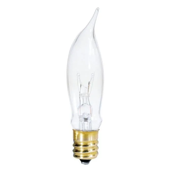 7-1/2 Watt CA5 Incandescent Clear E12 (Candelabra) Base, 120 Volt, Card (3-Pack)