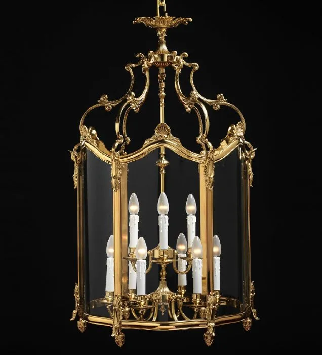 9 Light French Gold Lantern