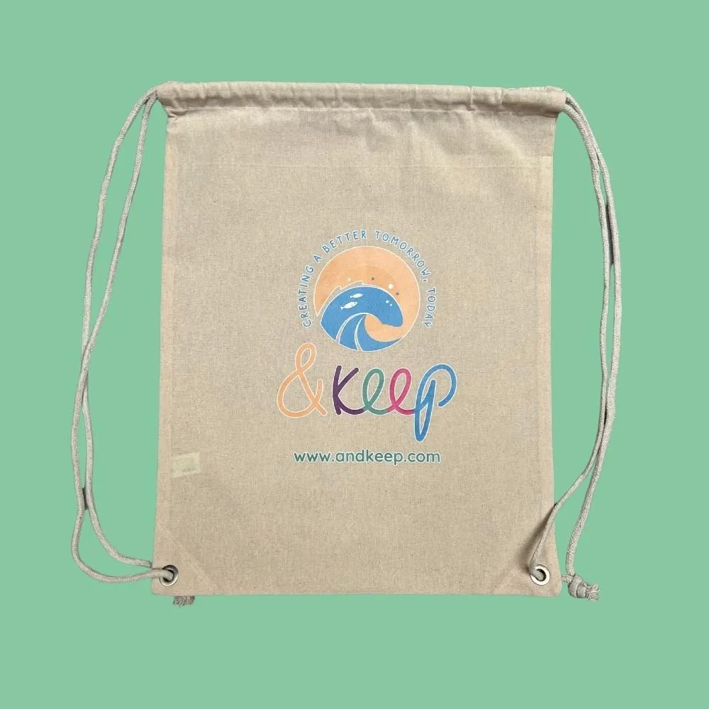 &Keep Cotton Drawstring Backpack Bag