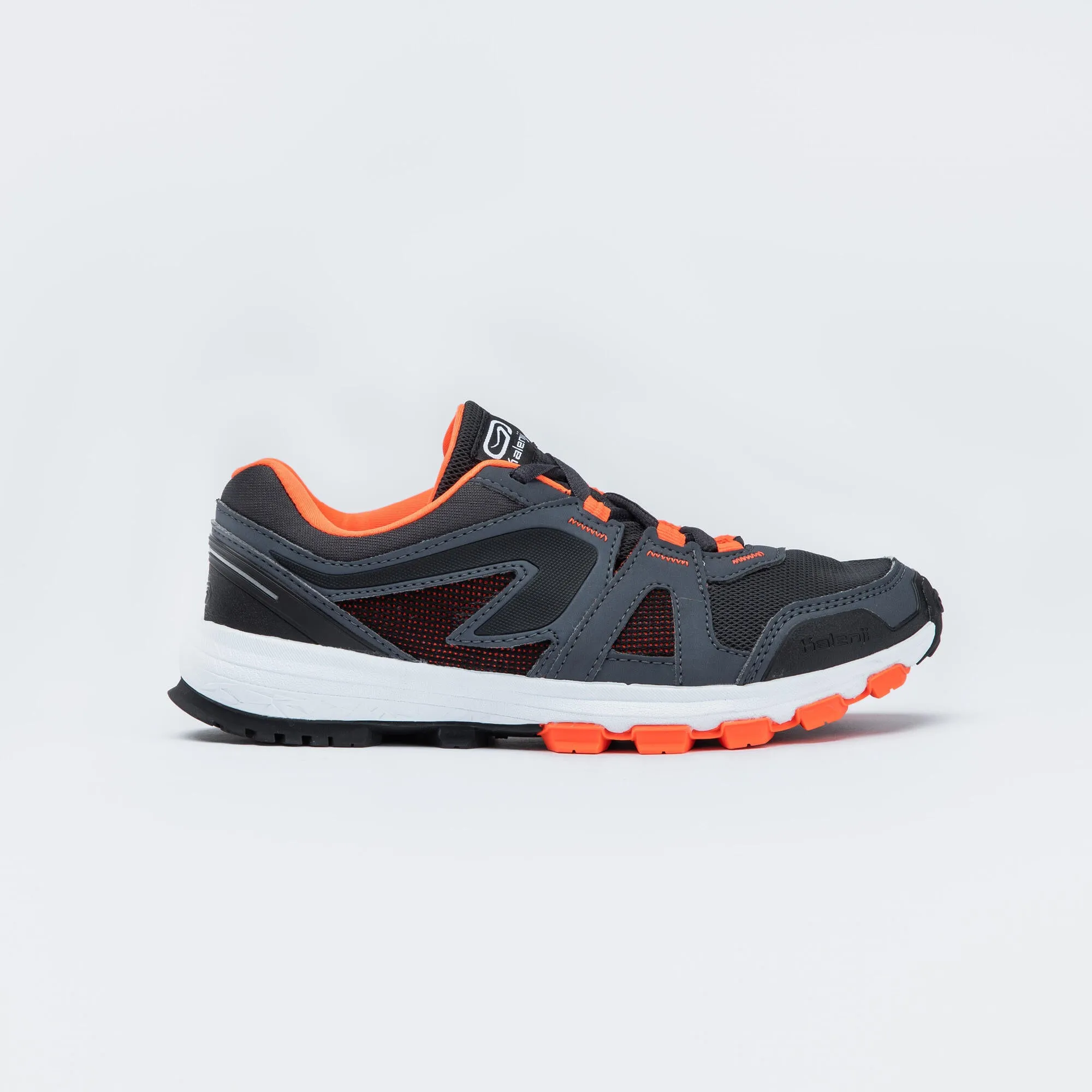 Athletics Kiprun Grip Kids sneakers Grey/Black/Neon Orange space grey/neon red