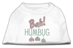 Bah Humbug Rhinestone Dog Shirt White Med (12)