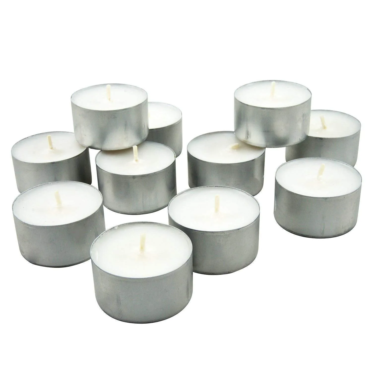 BiTNiX Universal Smokeless Premium Wax Tea Light Candles 9 Hours Burning time for Home Decoration, Bedroom,Diwali,Christmas, Birthday Decoration (White) (60)