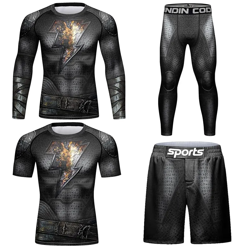 Black Adam Elite Three Piece Compression Rashguard Set