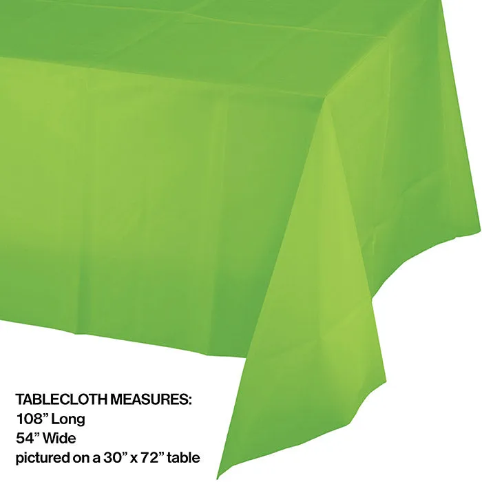 Bulk Fresh Lime Plastic Table Covers 54 inch x 108 inch (12 per Case)