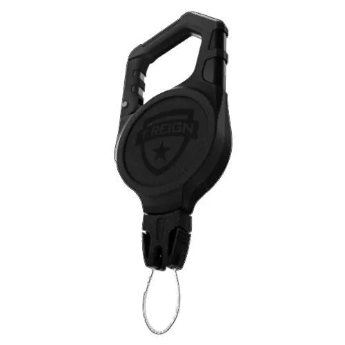 Carabiner - Heavy Duty, 48" Kevlar Cord, Black