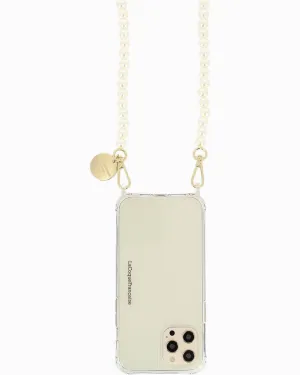 Faux Pearl Phone Strap | White