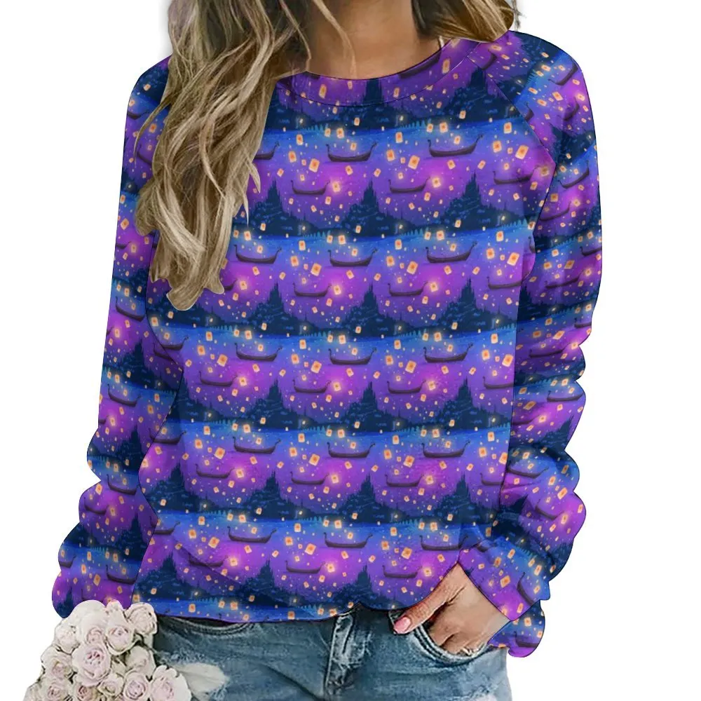 Floating Lanterns Women's Raglan Crewneck Sweatshirt