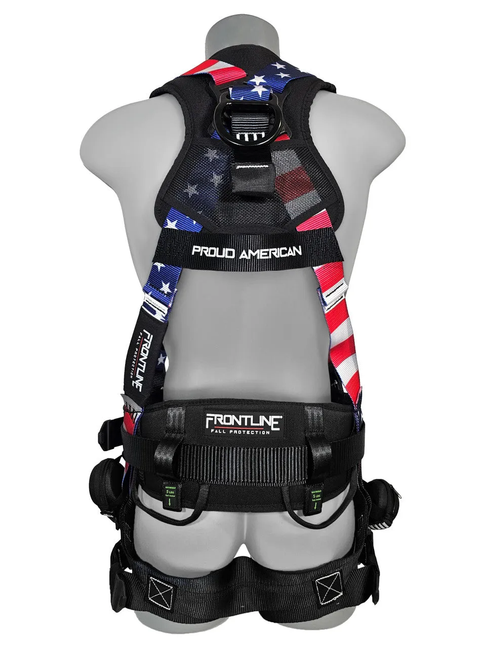 Frontline 110CTB-AM American Style Full Body Harness with Aluminum Hardware and Suspension Trauma Straps M/L