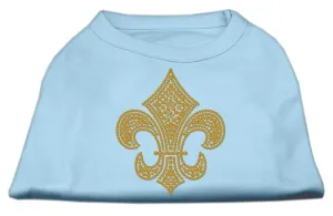 Gold Fleur De Lis Rhinestone Shirts Baby Blue XXL (18)