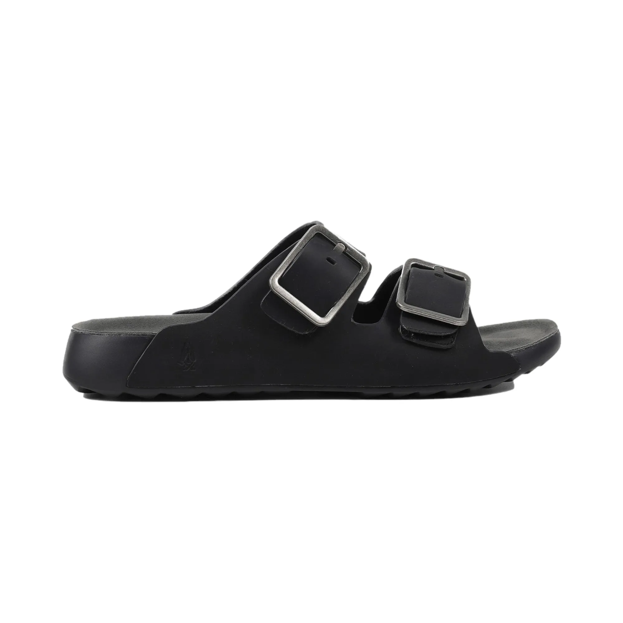 Hush Puppies Mens Black/ Grey Hoges Comfort Shoes Slide Sandals