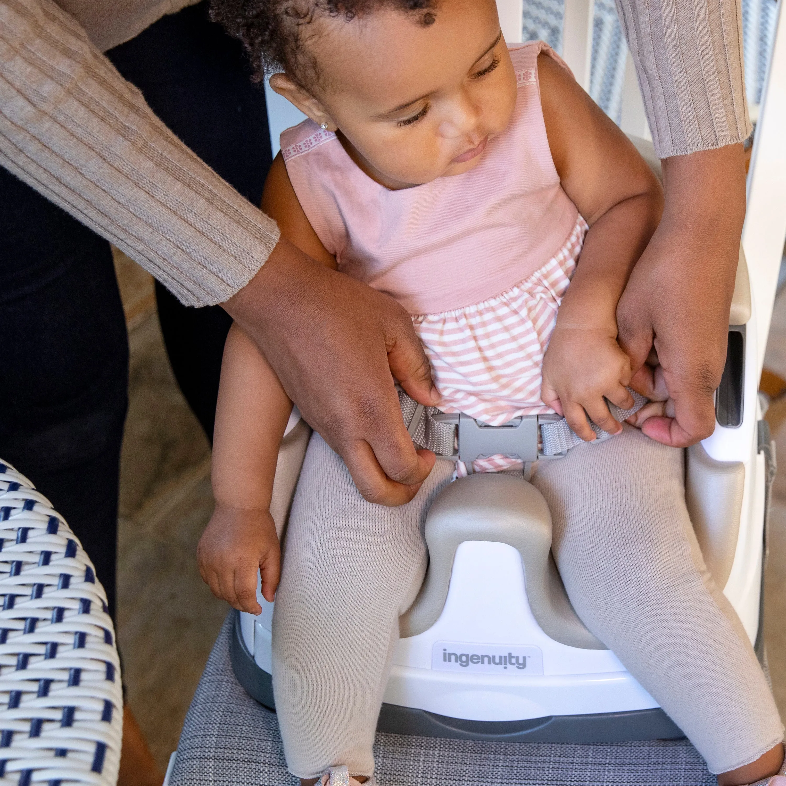 Ingenuity Baby Base 2-in-1 Booster Feeding and Floor Seat, Cashmere