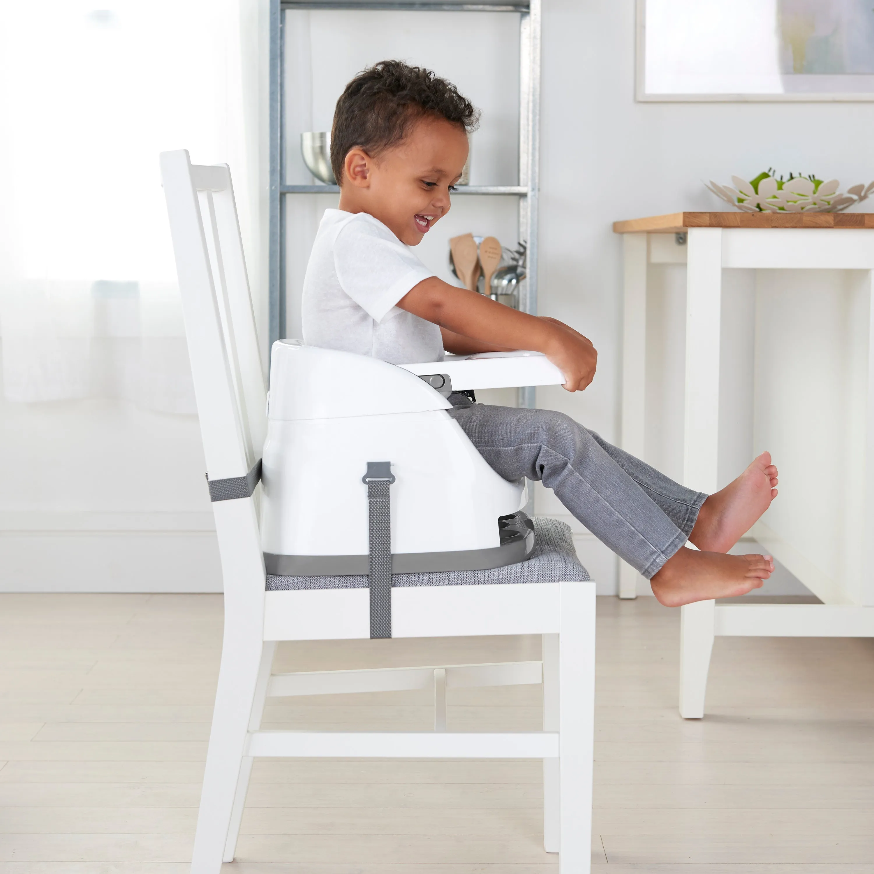 Ingenuity Baby Base 2-in-1 Booster Feeding and Floor Seat, Cashmere