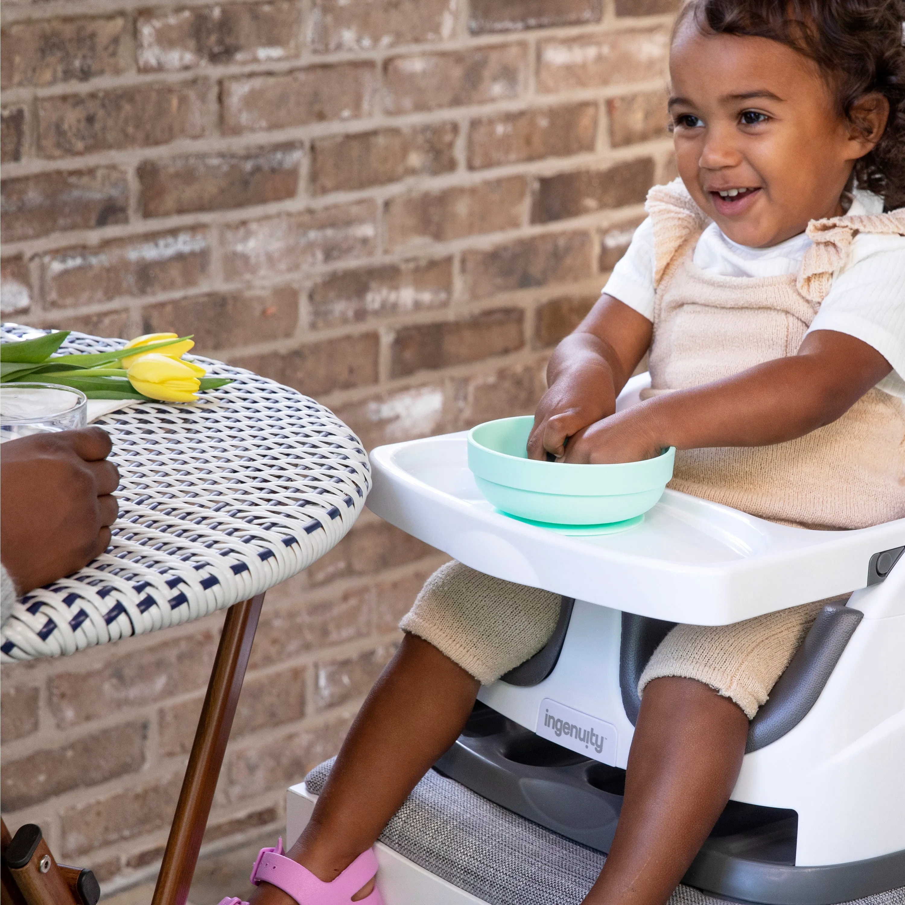 Ingenuity Baby Base 2-in-1 Booster Feeding and Floor Seat, Slate