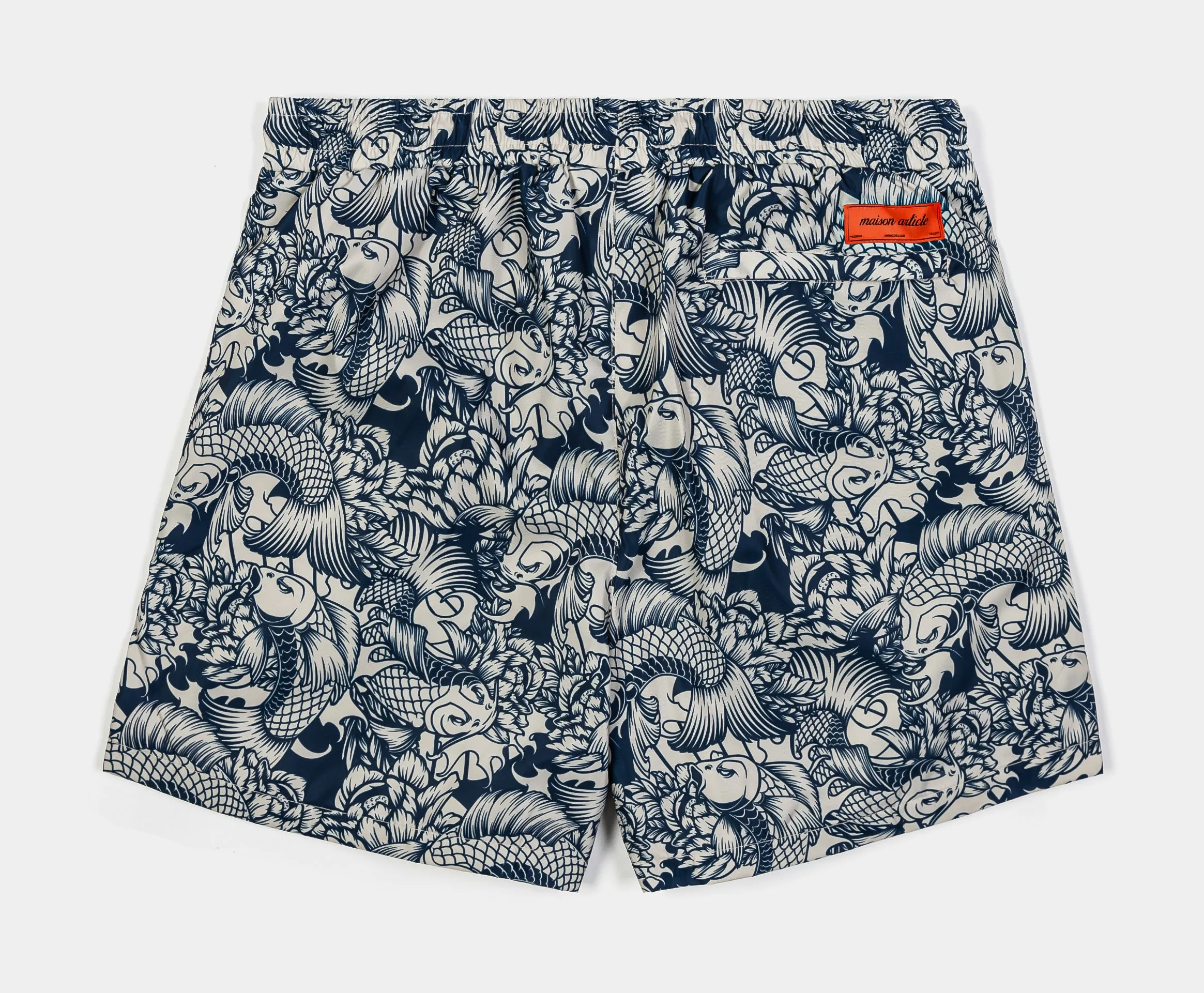 Koi Fish Hybrid Mens Shorts (Beige/Navy)