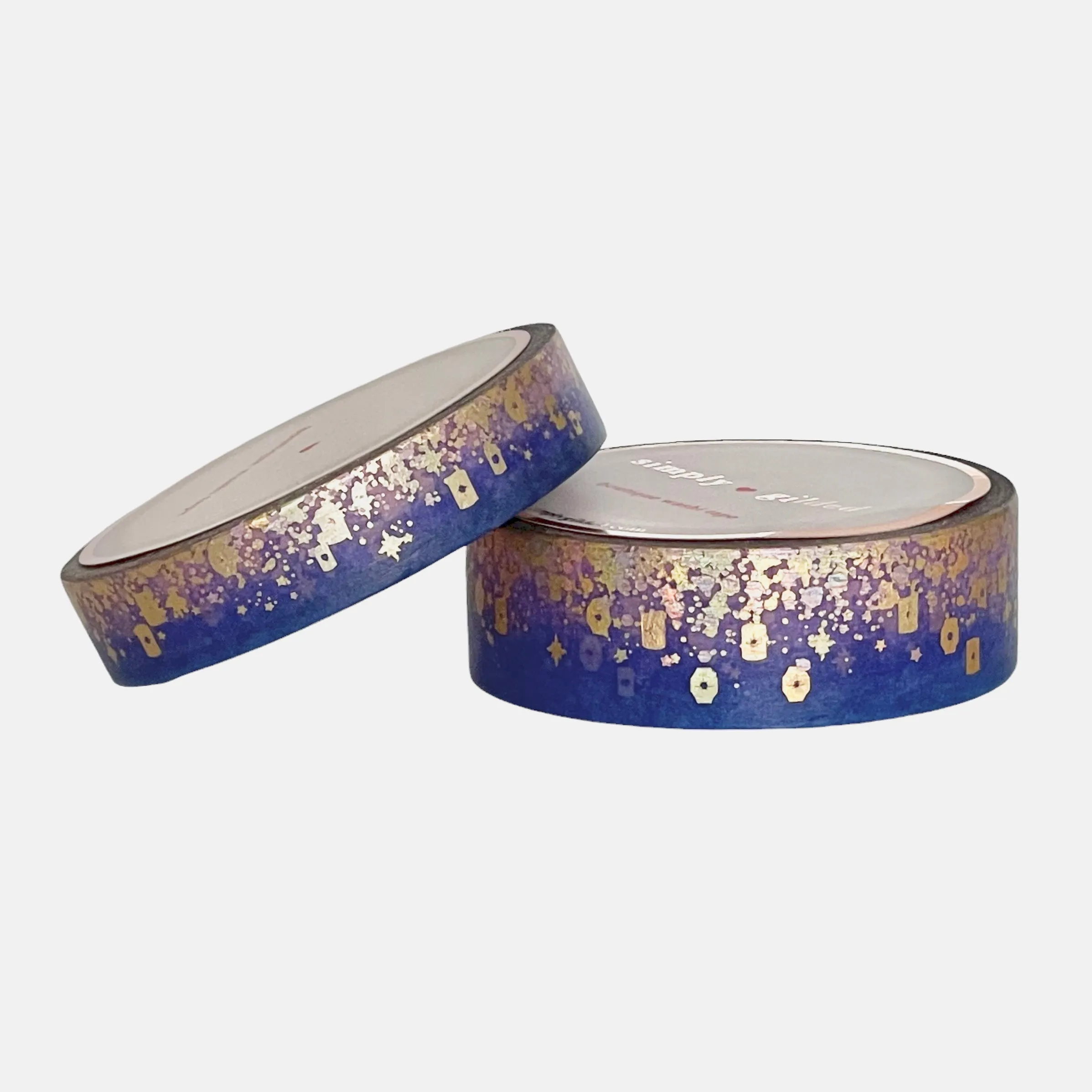 Lanterns & Suns Stardust washi set (15/10mm   light gold holographic / aurora pink foil) - Restock