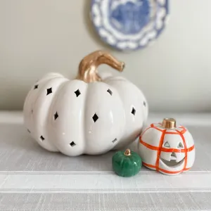 Light Up White Pumpkin Lantern