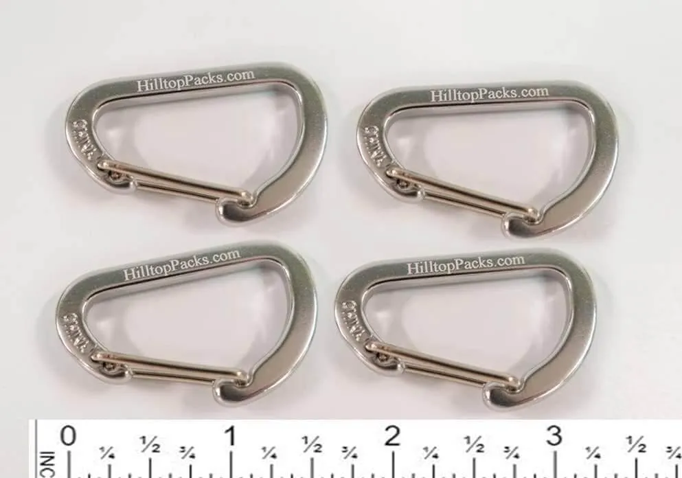 Micro Carabiners (4pk) 1.6" Strong Wire Gate Closure Ultralight