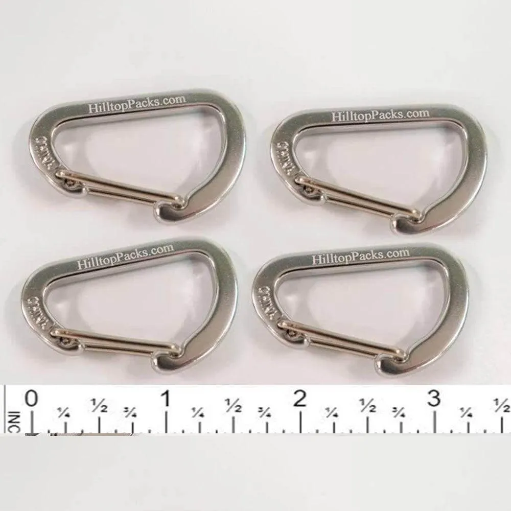 Micro Carabiners (4pk) 1.6" Strong Wire Gate Closure Ultralight