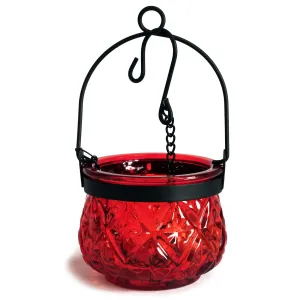 Moroccan Style Hanging Candle Lantern - Ruby