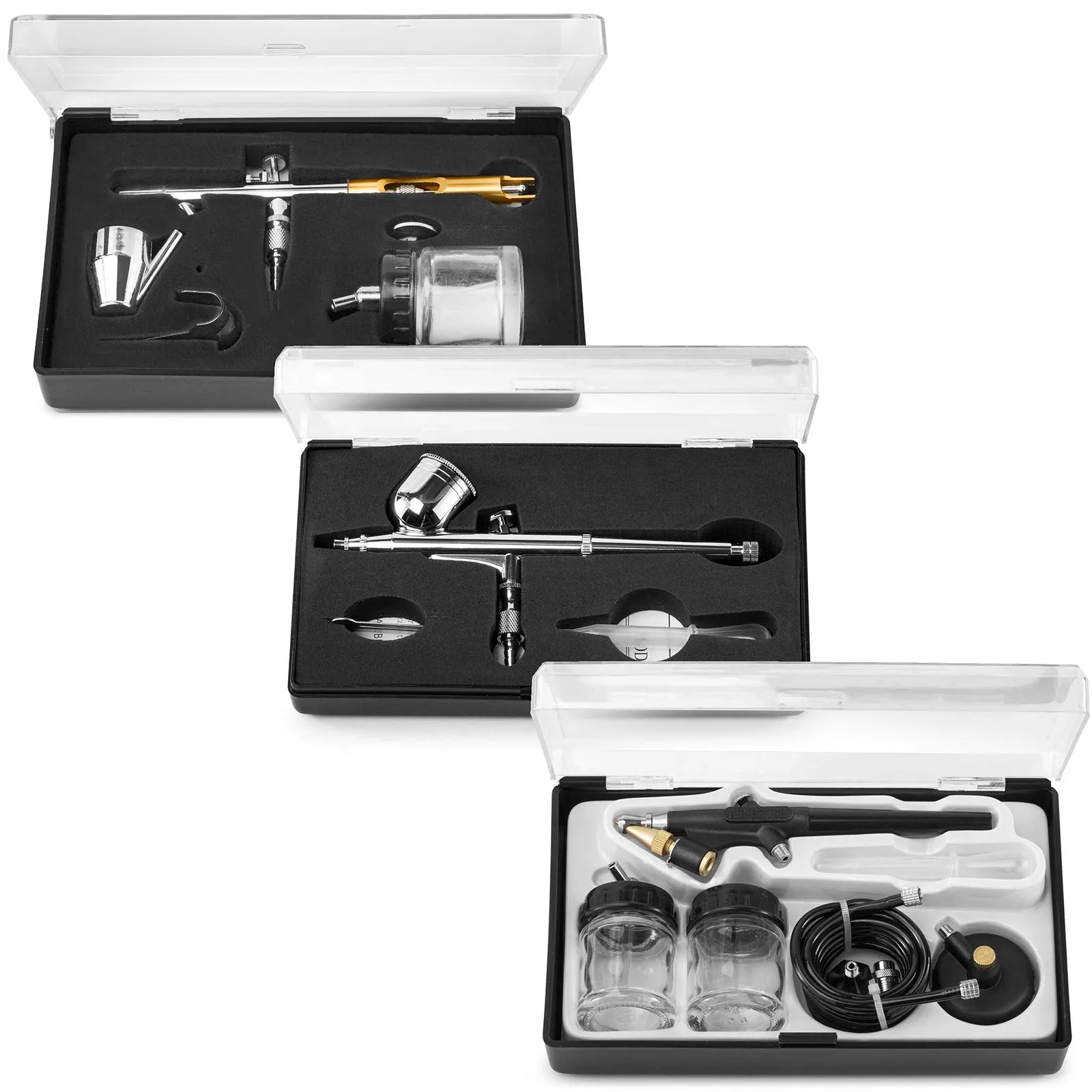 Multi-purpose Three Airbrush Set - Low Noise Compressor Kit