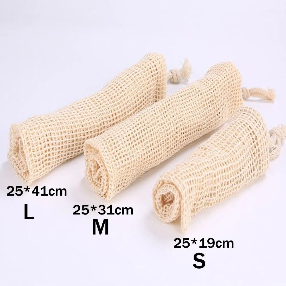 Multipurpose Reusable Cotton Mesh Vegetable Fruit Drawstring Storage Bags