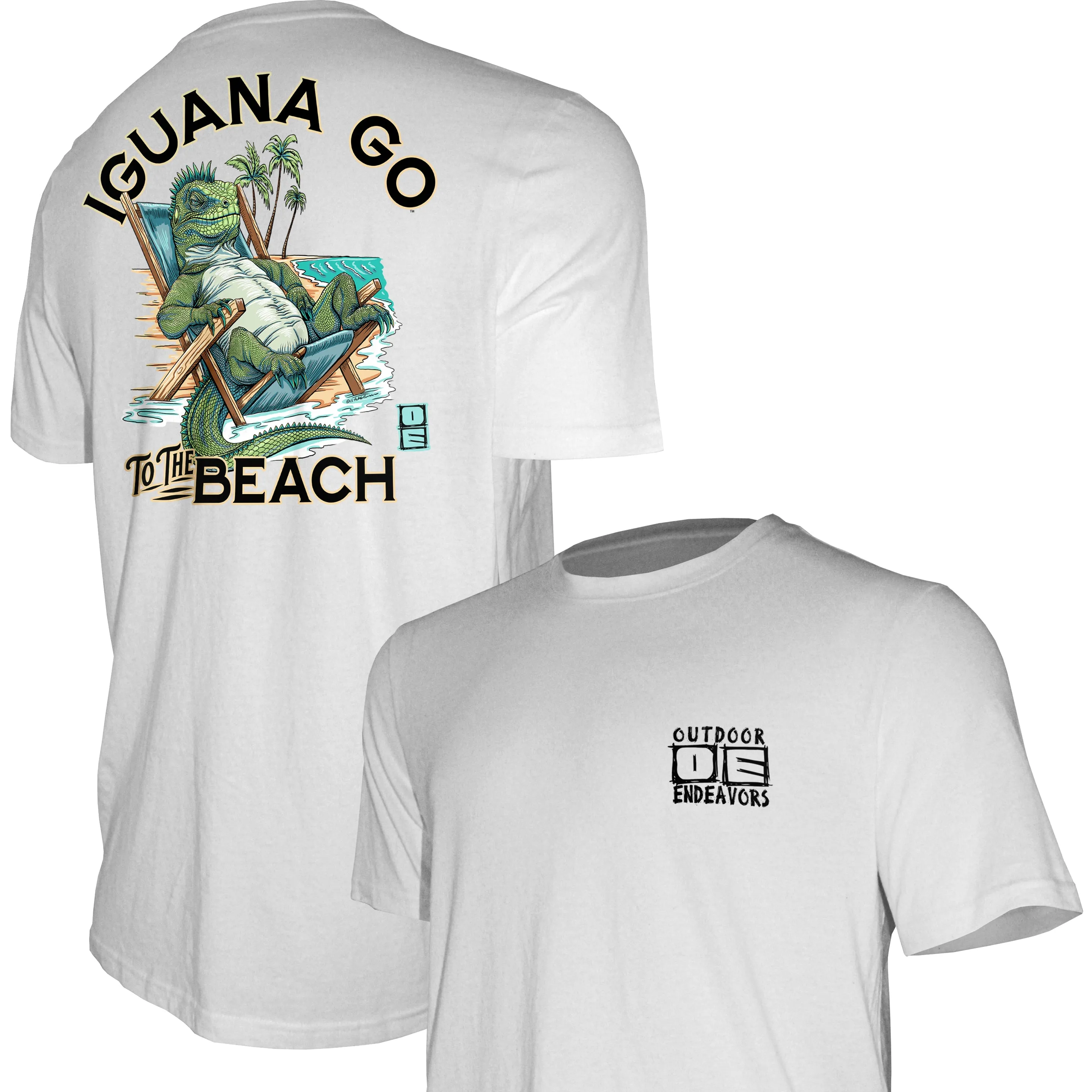 Outdoor Endeavors Attitude- Graphic Tee - Iguana Go to the Beach