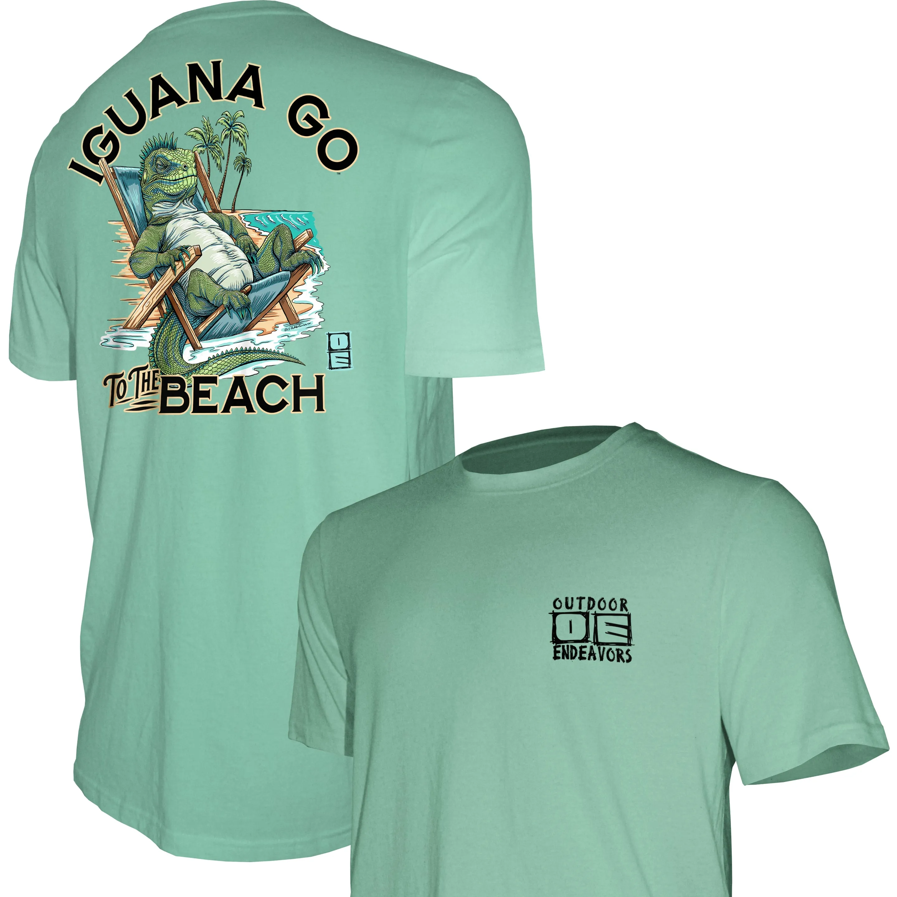 Outdoor Endeavors Attitude- Graphic Tee - Iguana Go to the Beach