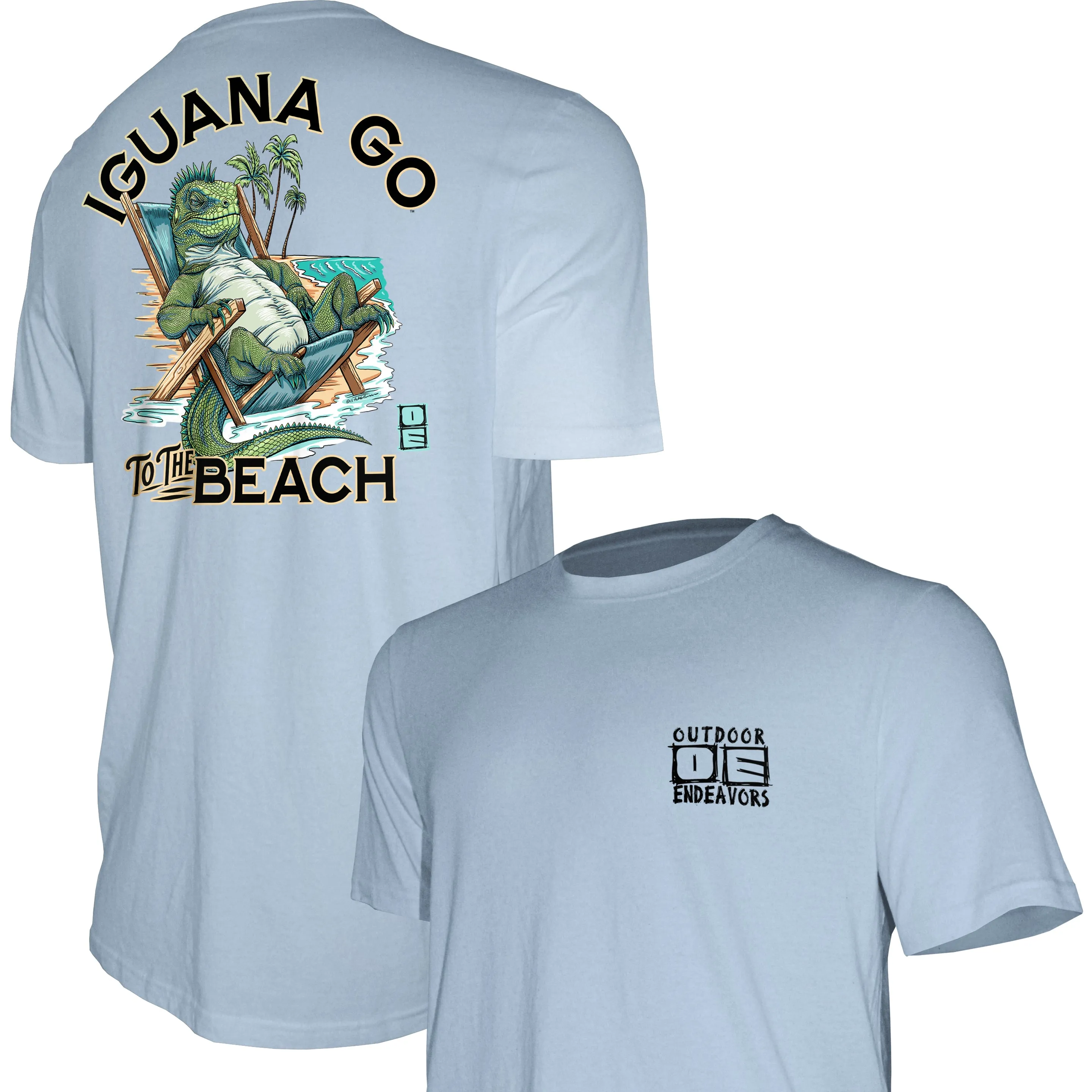 Outdoor Endeavors Attitude- Graphic Tee - Iguana Go to the Beach