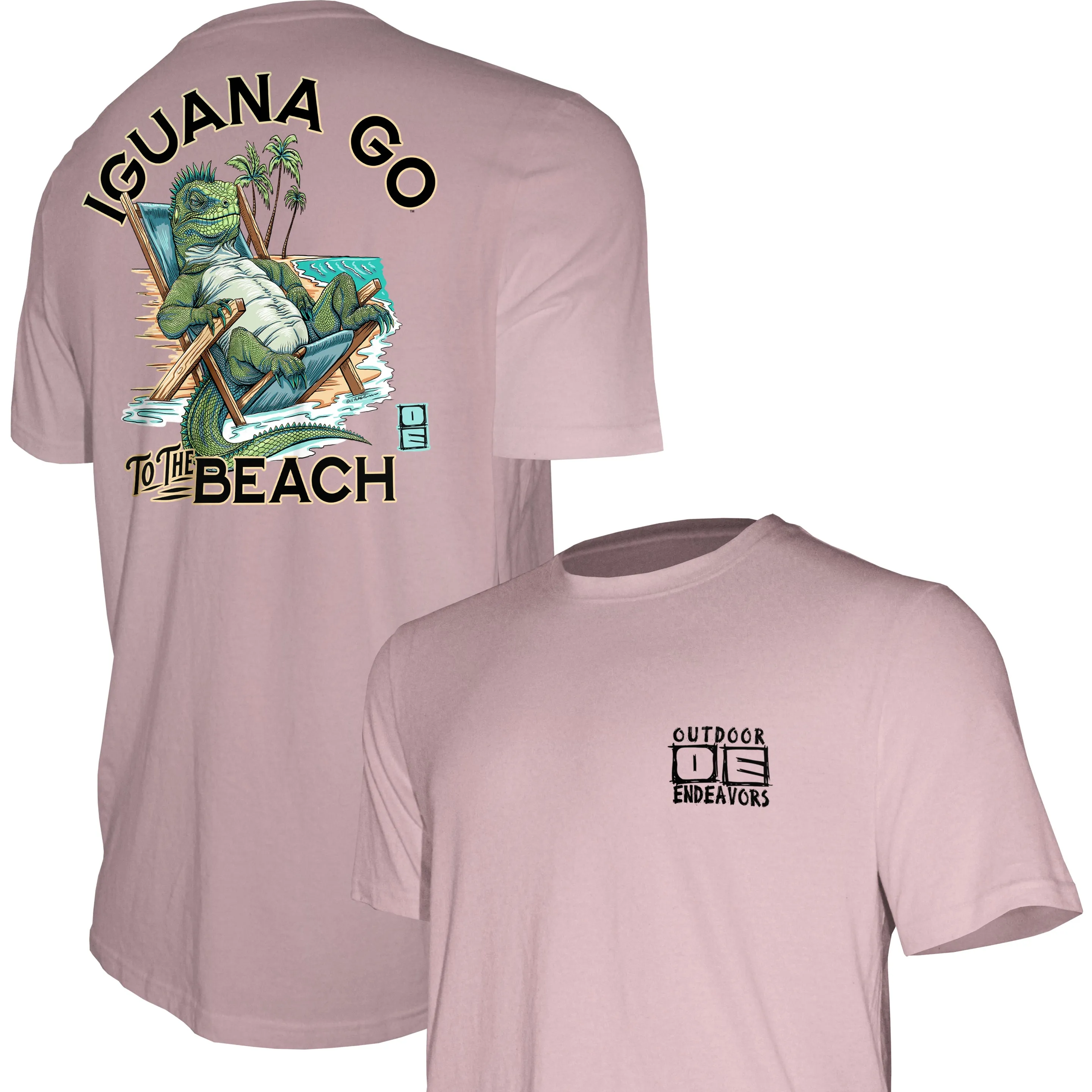 Outdoor Endeavors Attitude- Graphic Tee - Iguana Go to the Beach