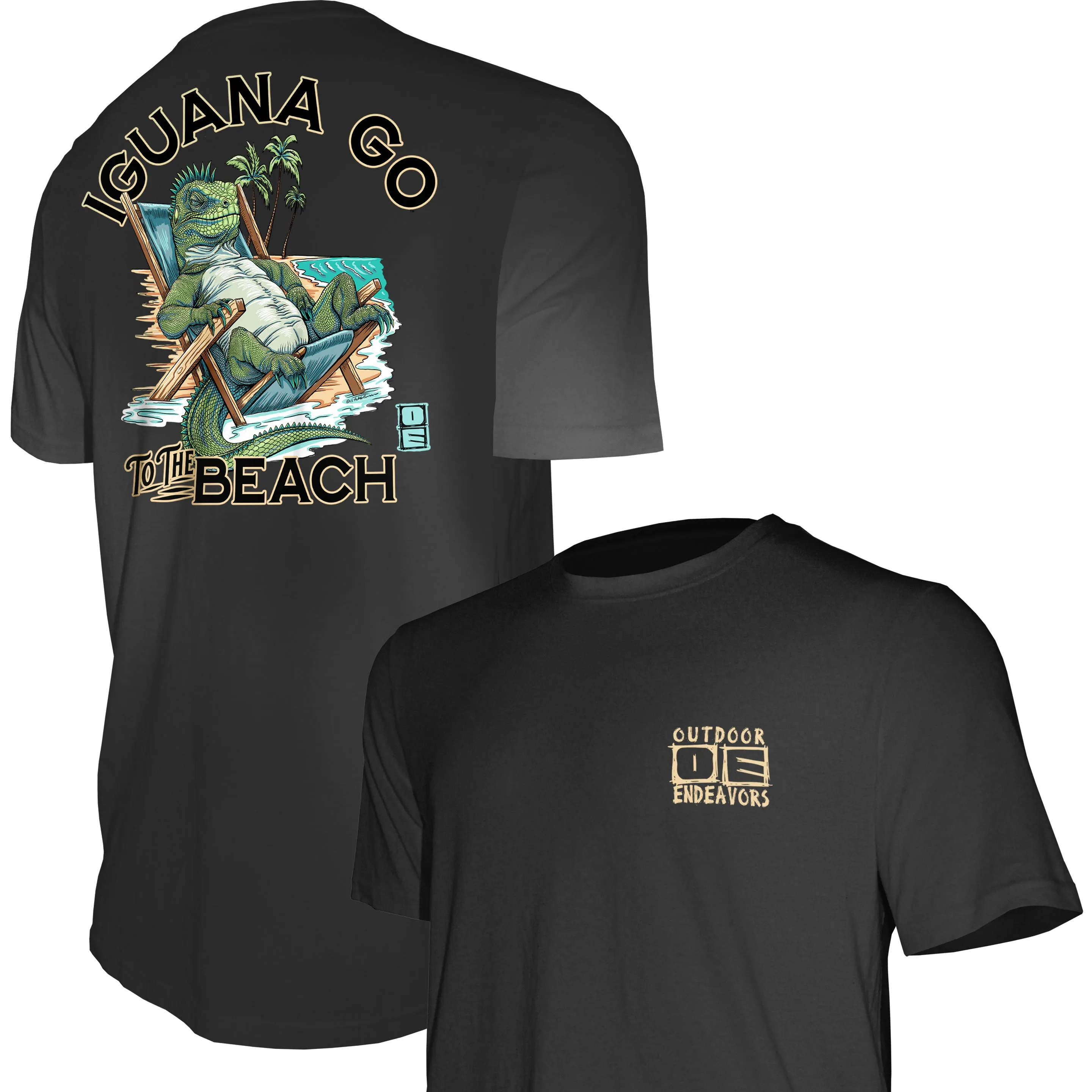 Outdoor Endeavors Attitude- Graphic Tee - Iguana Go to the Beach