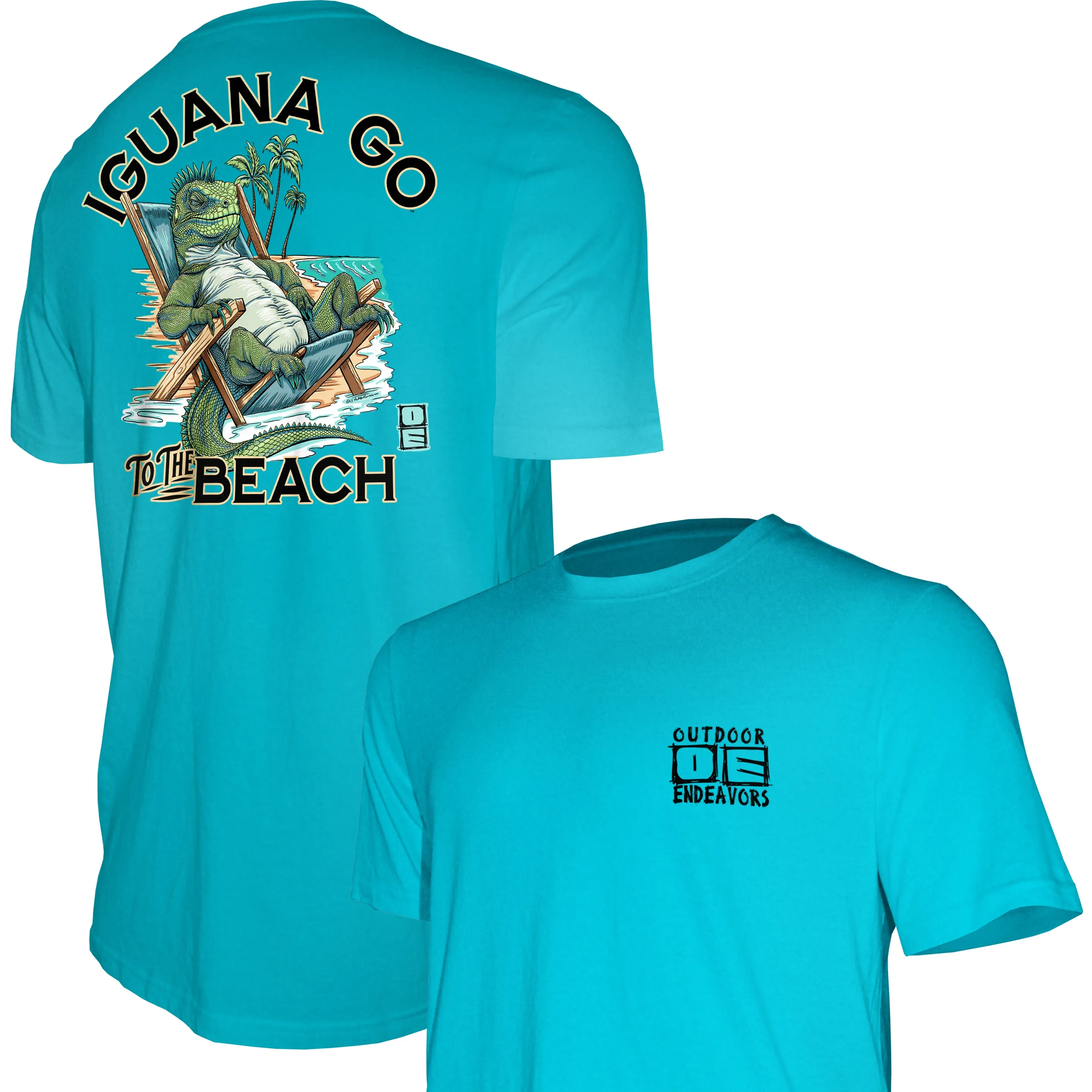 Outdoor Endeavors Attitude- Graphic Tee - Iguana Go to the Beach