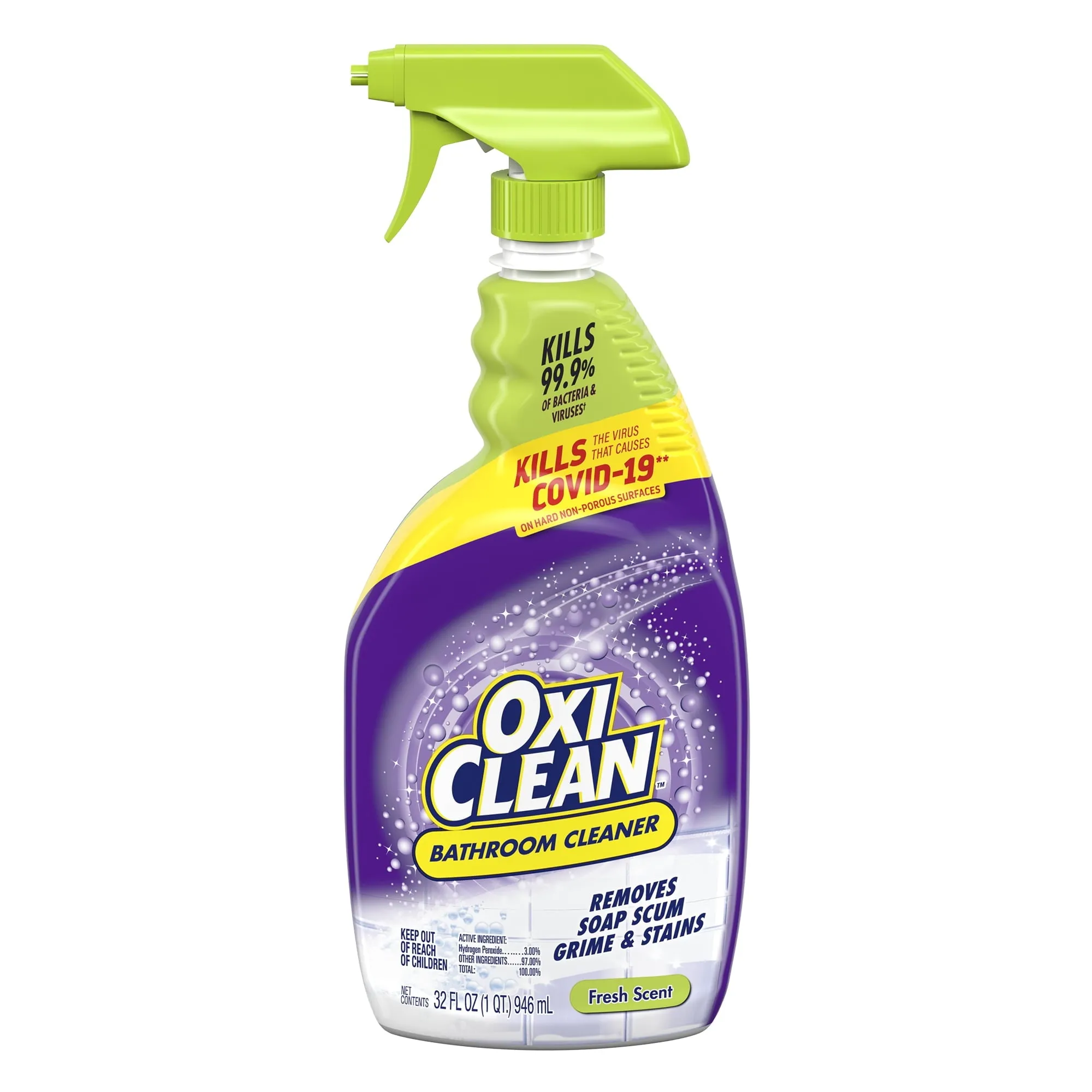 OxiClean Bathroom Cleaner, Shower, Tub & Tile, powered by OxiClean Stainfighters, 32oz.