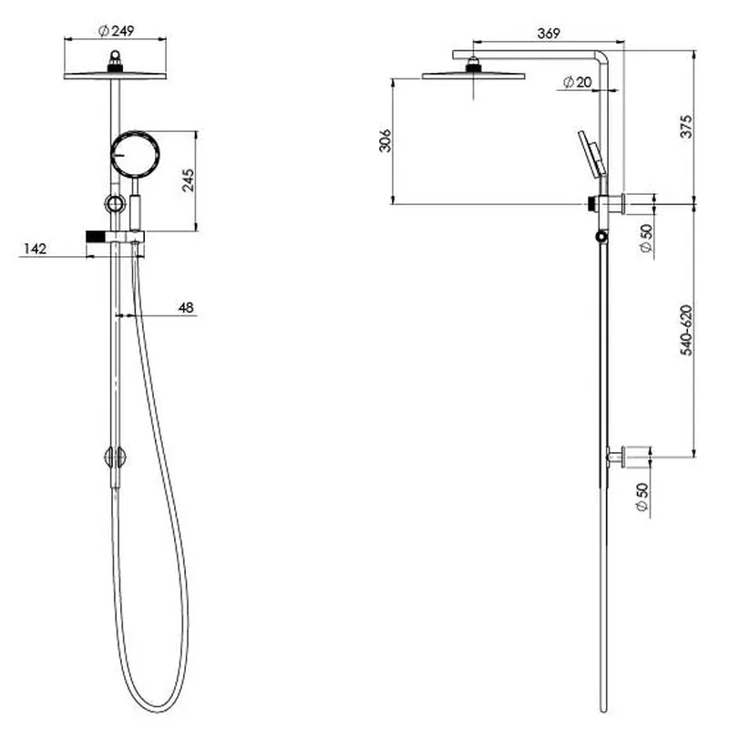 Phoenix NX Iko Twin Shower - Chrome