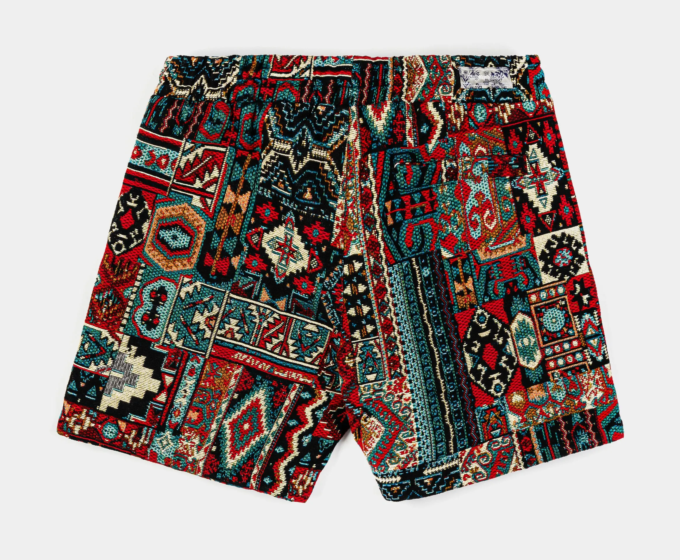 Printed Jacquard Mens Shorts (Red/Blue)