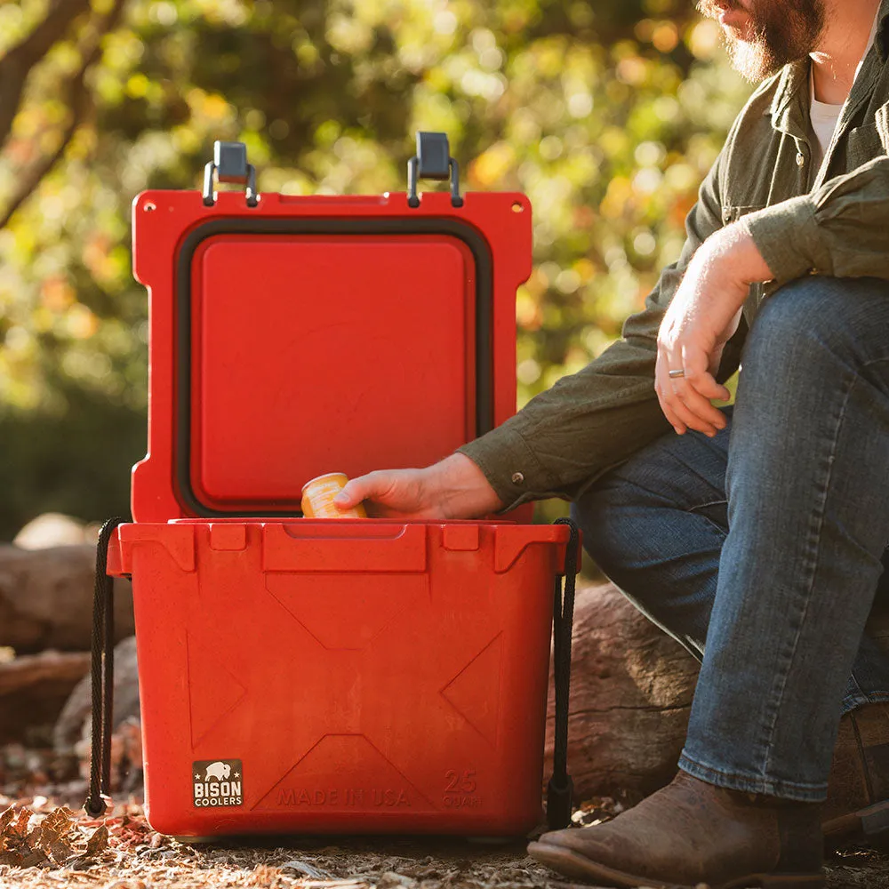 Red 25 QT Bison Cooler