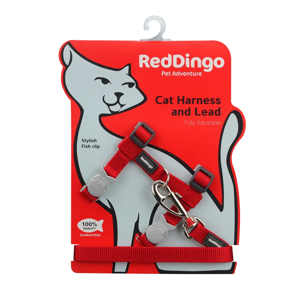 Red Dingo Cat Harness & Lead Combo Red