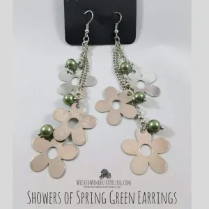 Showers of Spring Green Earrings