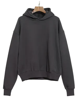 Simple Solid Color Fleece Hoodie