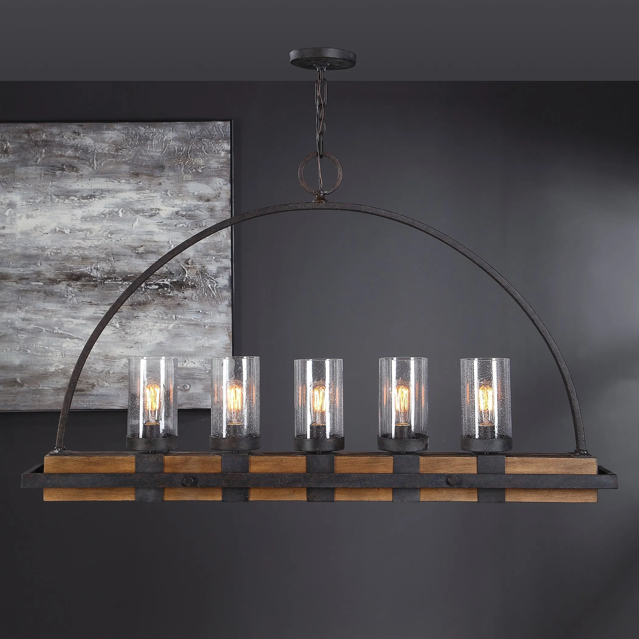 Uttermost Atwood 5 Light Rustic Linear Chandelier