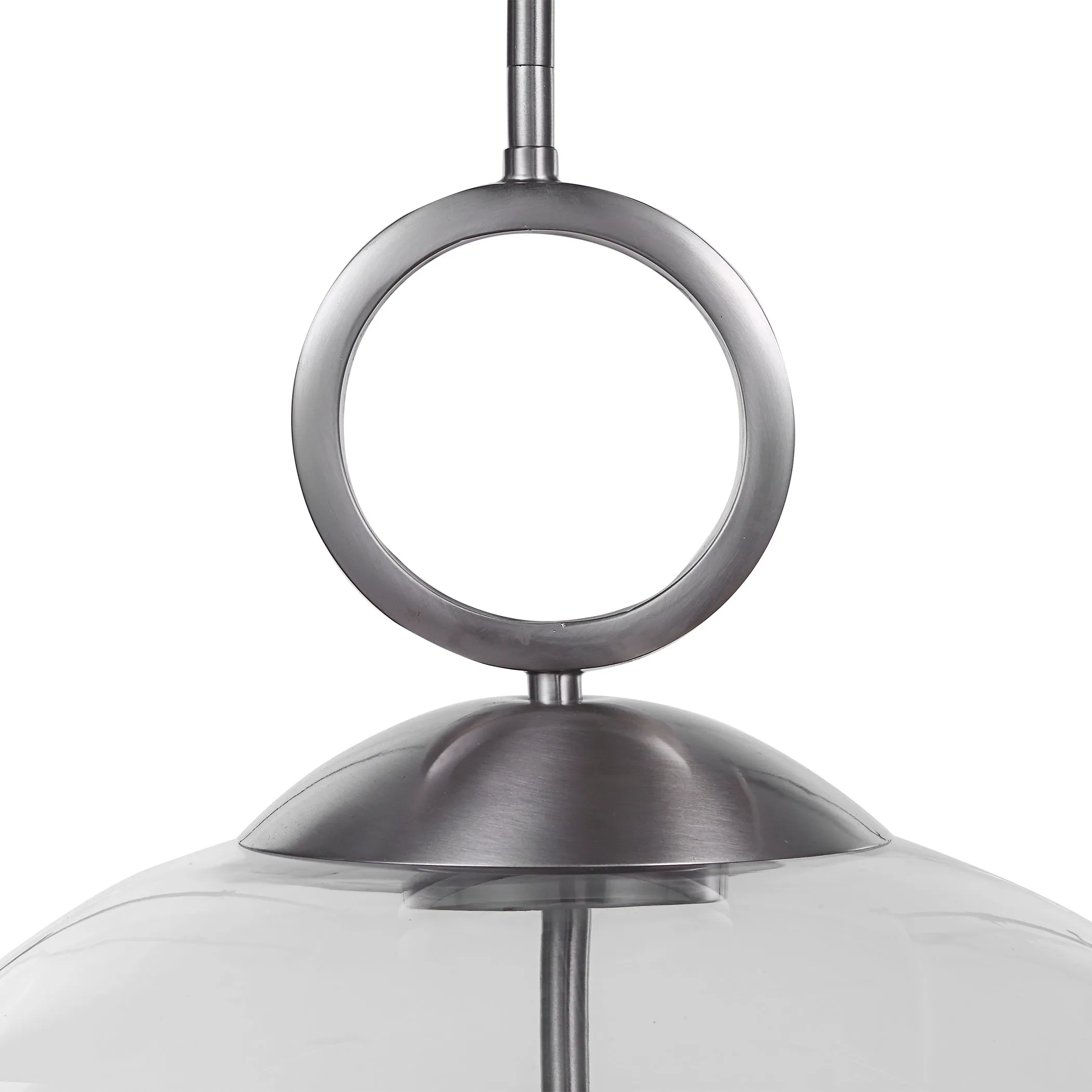 Uttermost Calix Nickel 1 Light Glass Pendant