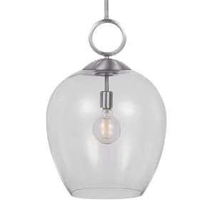 Uttermost Calix Nickel 1 Light Glass Pendant